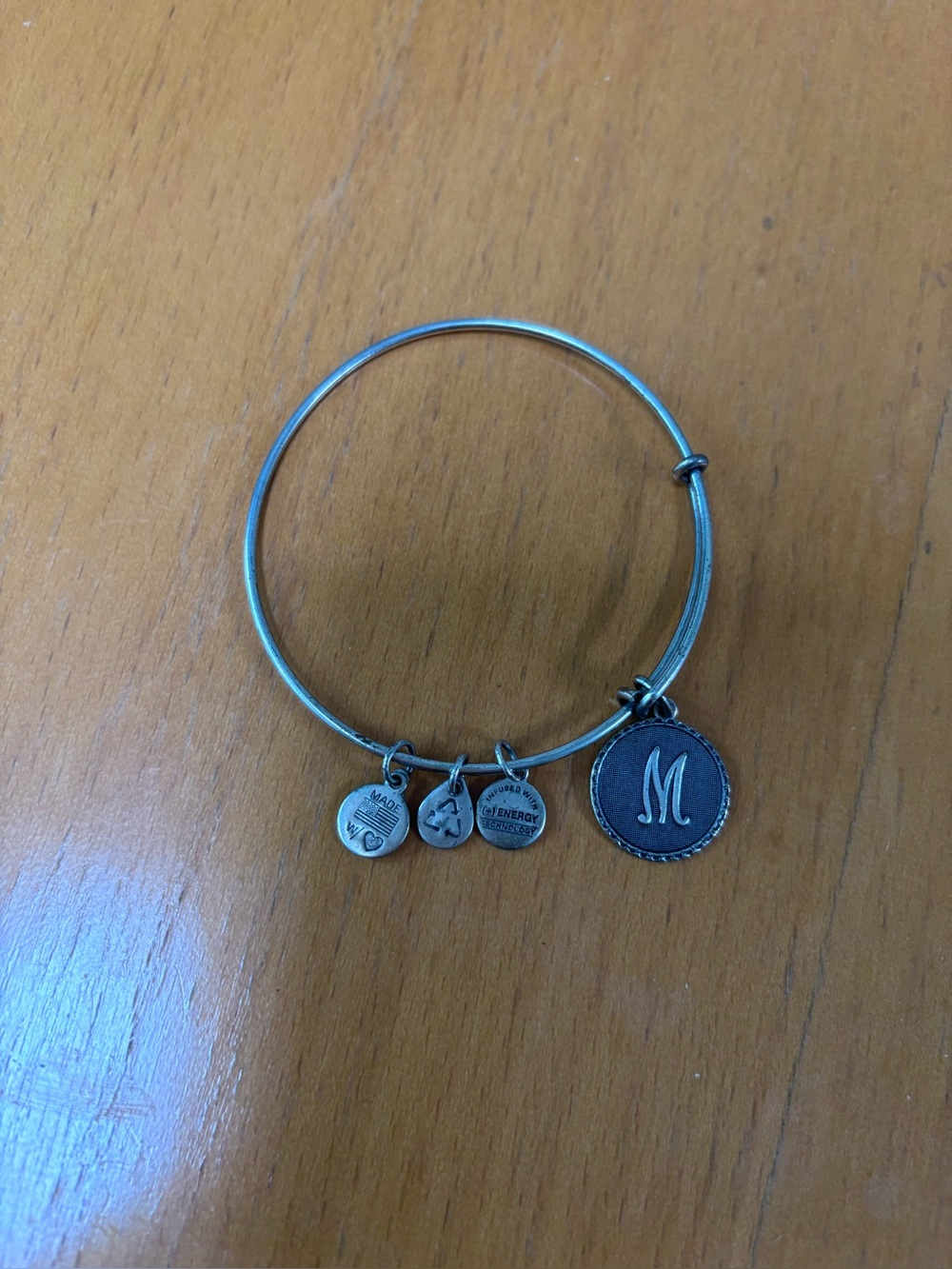 Alex and Ani bracelet with “M” charm